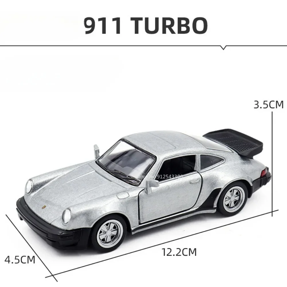 Escala 1/36 porsche 911 turbo modelo de carro de brinquedo liga diecast retro corrida com puxar para trás escala modelo carro brinquedo para menino presente coleção