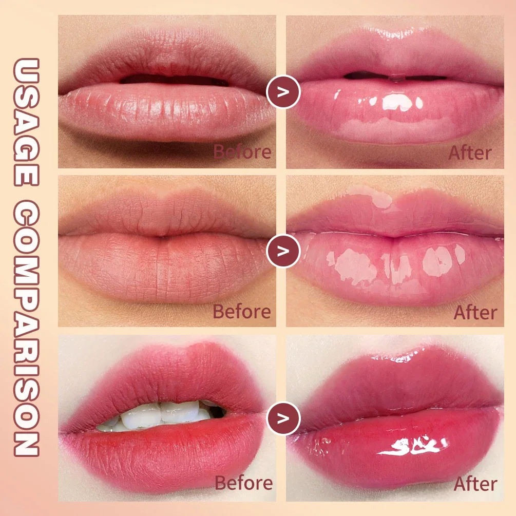 QIBEST لون متغير زيت الشفاه سمنة ترطيب شفاف هلام الشفاه بلسم طويل الأمد ملمع الشفاه يغذي مستحضرات التجميل الصقيل الشفاه