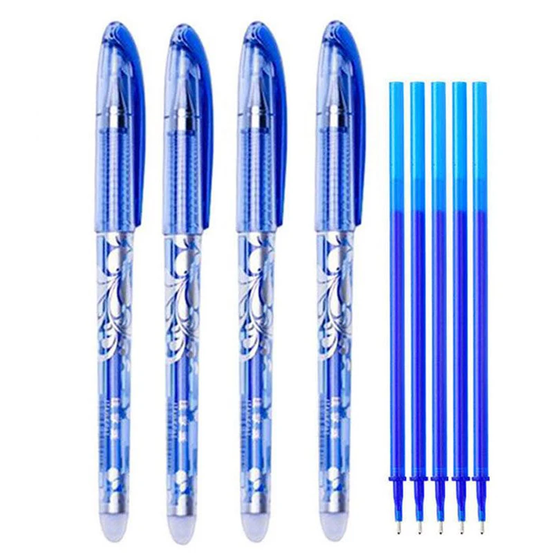 Erasable Gel Pens Set 0.5 mm Fine Point Blue Kawaii Ballpoint Pen for Writing Stationery Office School Supplies Cute Stationery