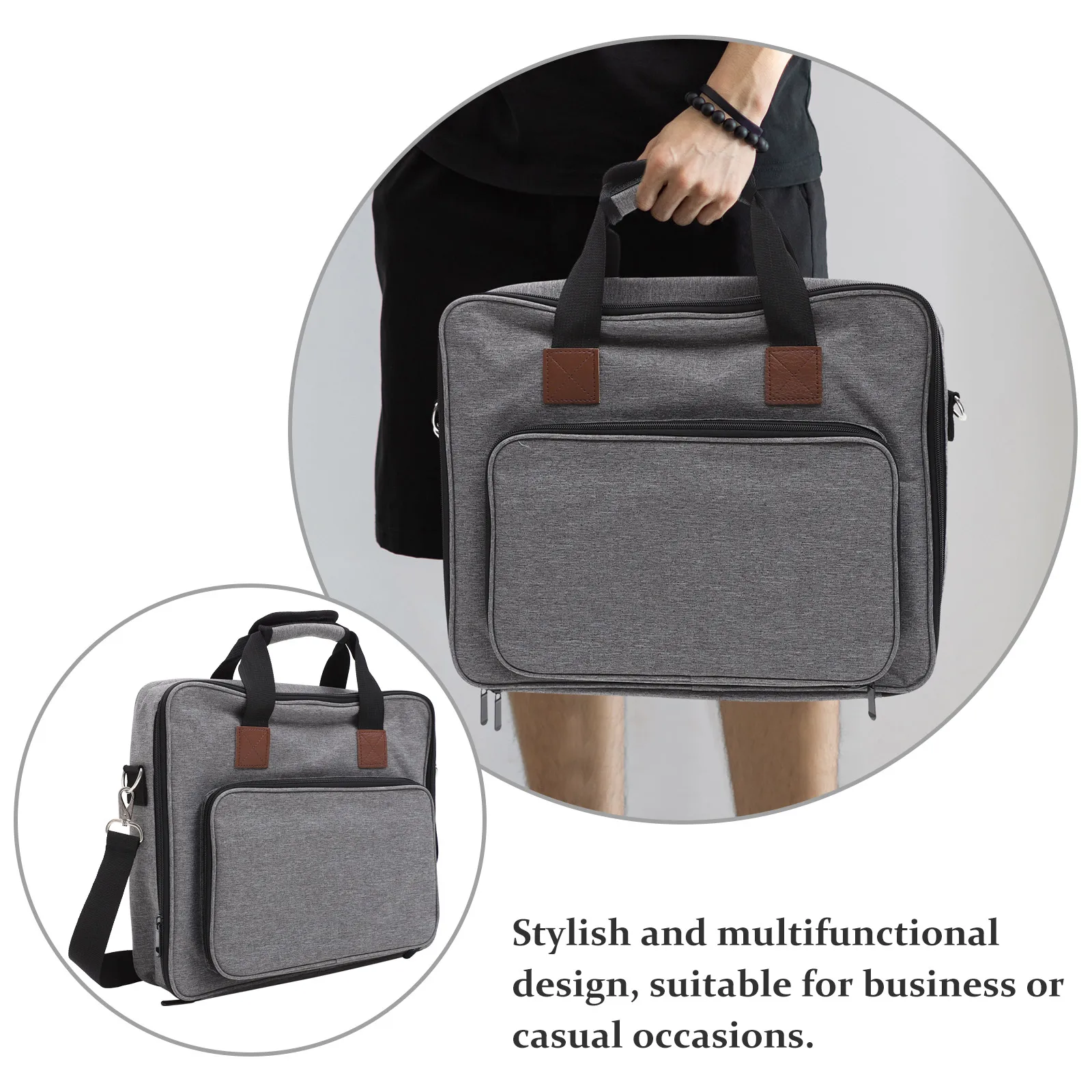 

Men Shoulder Bag Retro Tote Cross body Messenger Adjustable Strap Grey Portable Travel Backpack