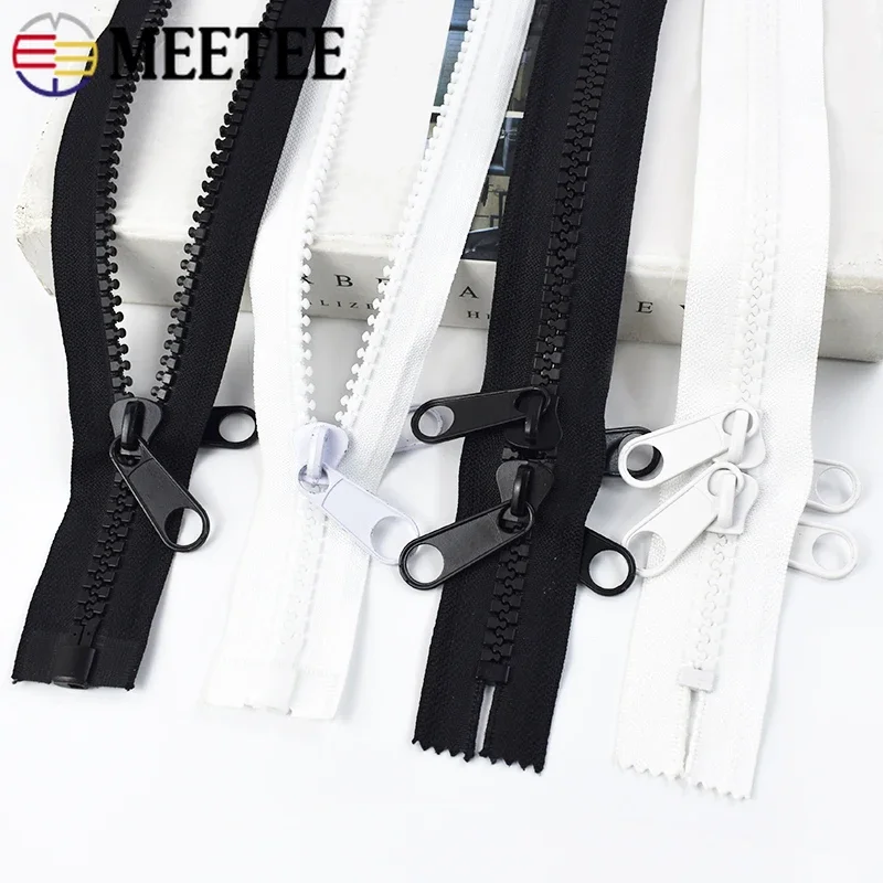 

1Pc 10# 1/2/3/4/5Meter Long Resin Zippers Open-end Double Side Slider for Sewing Trunk Outdoor Tent Zips Tailoring Accessories