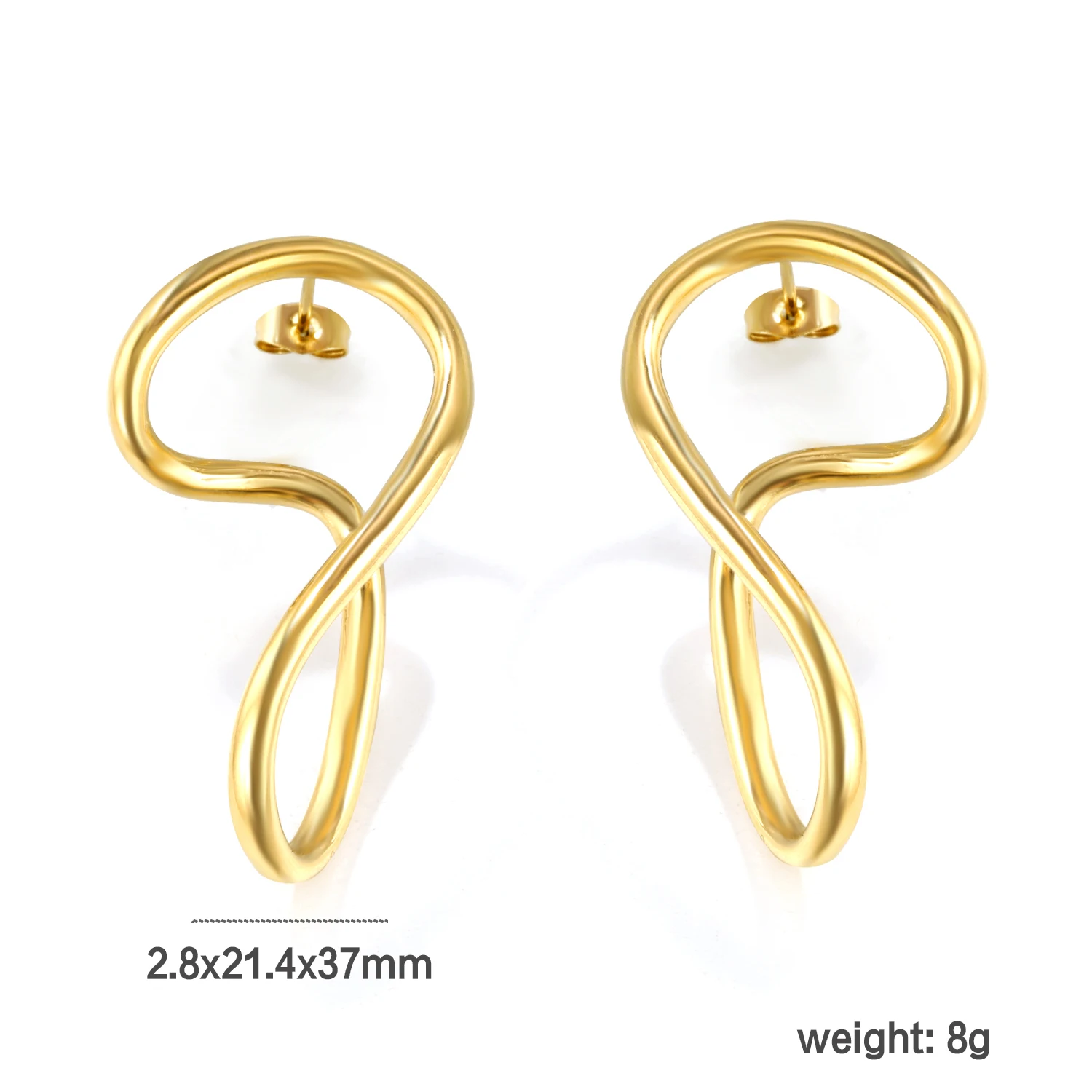 Gold Geometric Twisted Hoop Ea - Vintage Fashion Theme review and price