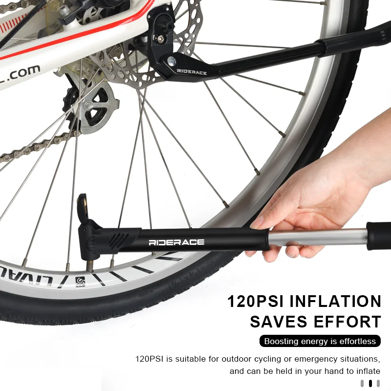 Tragbare Fahrradpumpe aus Aluminiumlegierung, mehrfarbige Fahrrad-Handluftpumpe, Outdoor-Fahrrad-Inflator für Schrader-, Presta-, AV-/FV-Ventile – Detail 12