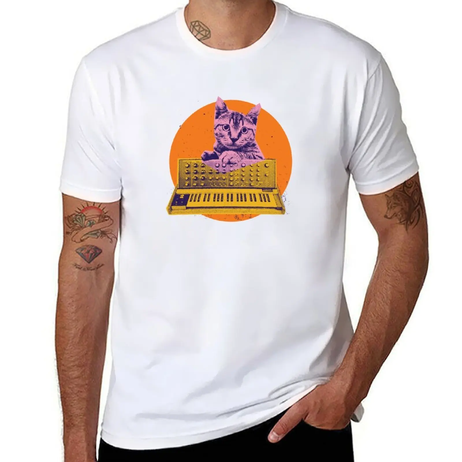 

Musical cat T-Shirt man t shirts cotton essential t shirt T-Shirt
