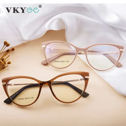 Imagen 2 del producto VKYEE moda Simple ojo de gato diseño Retro personalizado Anti-luz azul gafas de lectura prescripción personalizable 87025