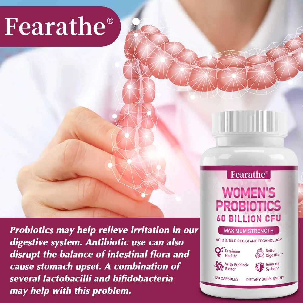 Premium Probiotics for Women - 60 Billion CFU, - Digestion, Immunity & Health Supplement