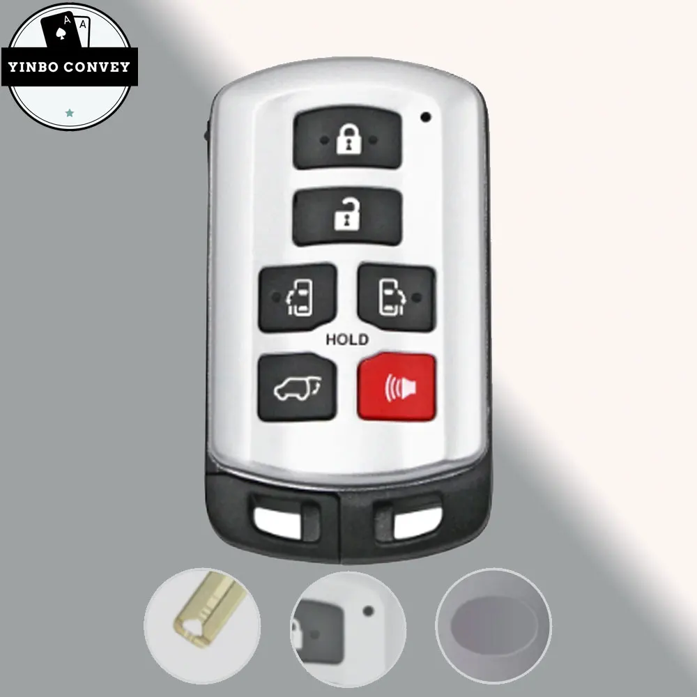 YINBO  Keyless Entry Remote Key Case 6 Buttons 2011 2012 2013 2014 2015 2016 2017 2018 2019 For Toyota Sienna Van FCCID:HYQ14ADR