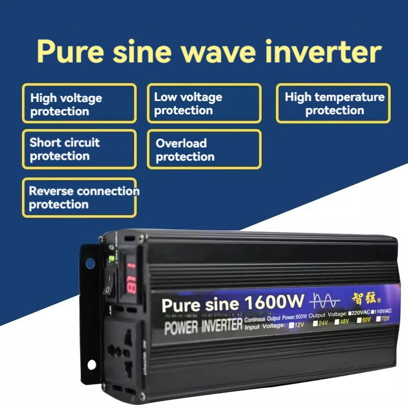 

12V 220V 24V 110V 2000W 3000W 4000W 5000W DC To AC Pure Sine Wave Inverter Portable Power Voltage Converter Car Solar Inverte