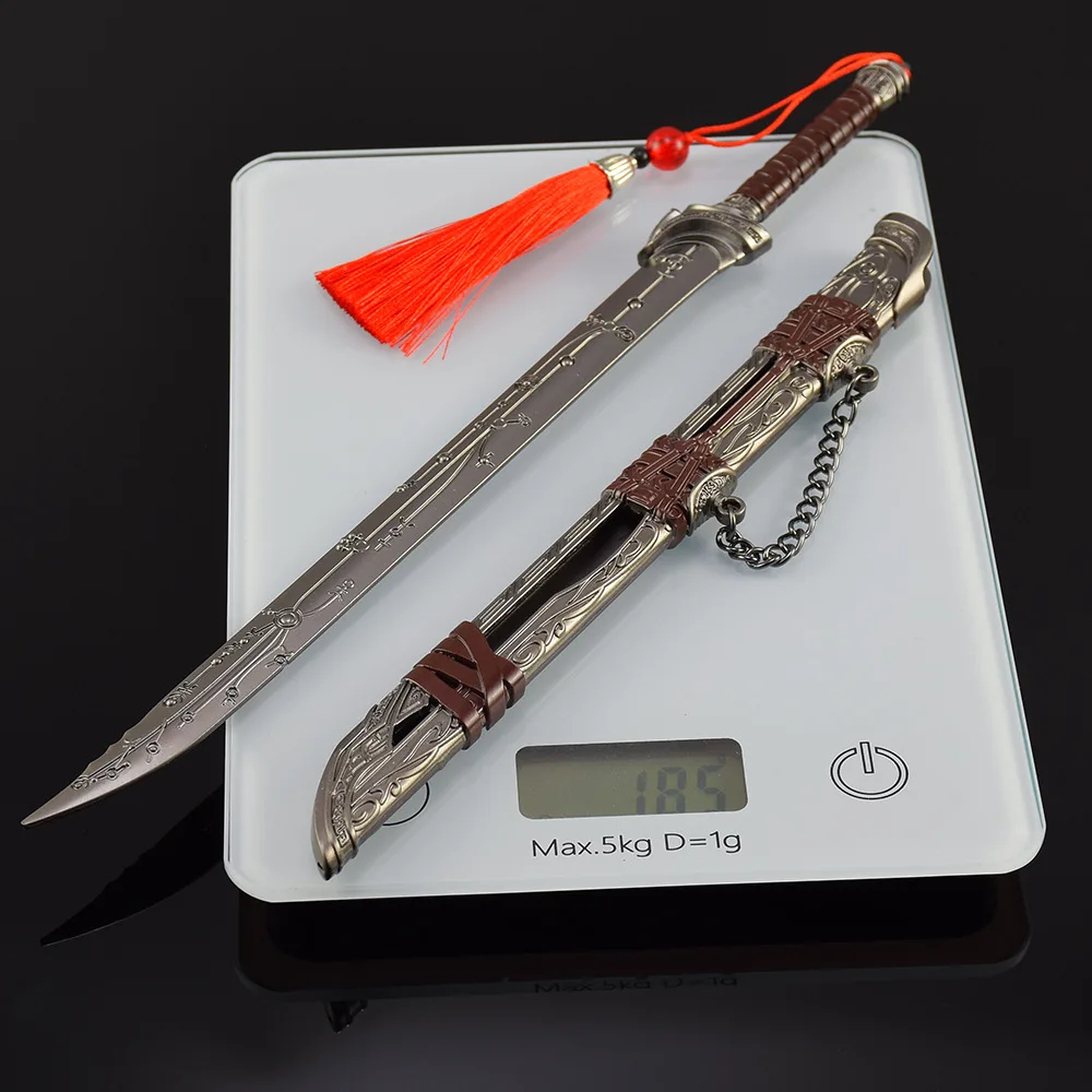 30cm11.8in حراس دافنغ تايبينغ سكين أنيمي الأجهزة الطرفية عمل زخرفة الحرف المعدنية مع غمد تزيين لعبة السيف