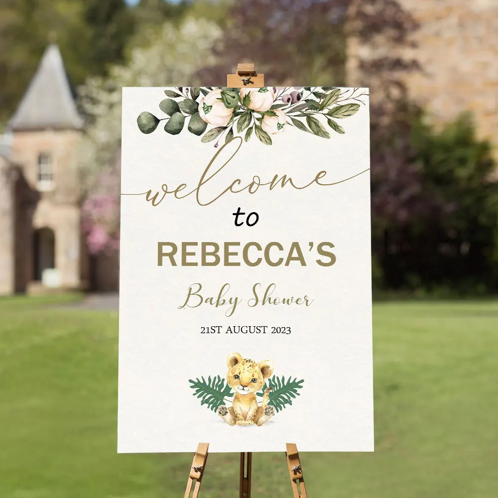 

Welcome to Baby Shower Poster Print Animal Canvas Painting Custom Baby Birthday Party Art Wall Picture Personalise Decor Mura