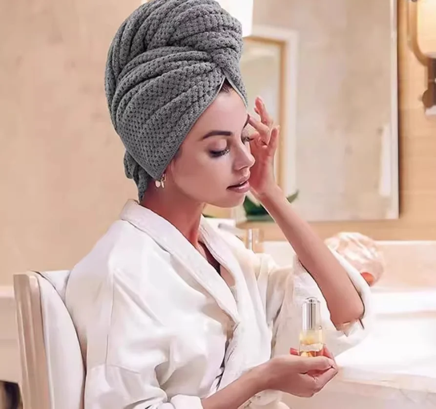 

Микрофибровая шапочка-полотенце для сушки волос с милым мультяшным медведем, супервпитывающая, мягкая, для быстрой сушки волос, аксессуар для ванной комнаты