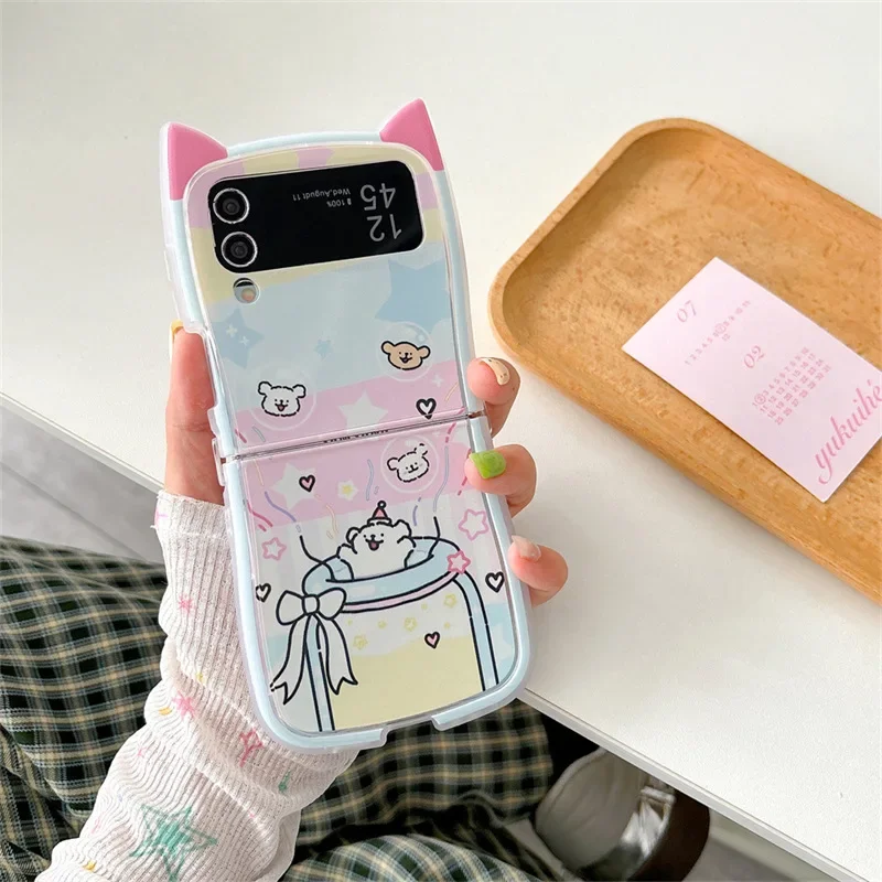 Hond Vriend Pluche Telefoon Stand Case voor Samsung Galaxy Z Flip 6 5 4 3 Beschermende Achterkant voor ZFlip4 ZFlip5 ZFlip6 Case