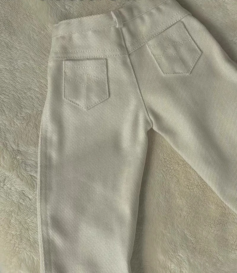 

D09-P071 children handmade toy 1/4 1/3 SD10 POPO68 73 uncle ID75 DD/DY doll BJD/SD doll's Rice gray distressed denim pants 1pcs