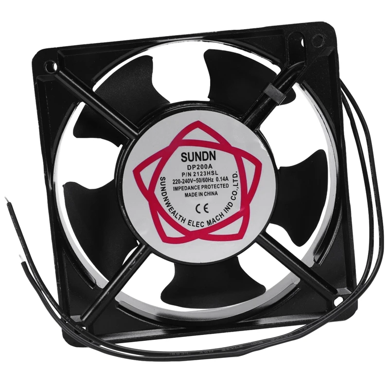 

120x120x38mm 5 Blades Metal Frame Axial Flow Cooling Fan AC 220/240V 0.14A 21W 22W