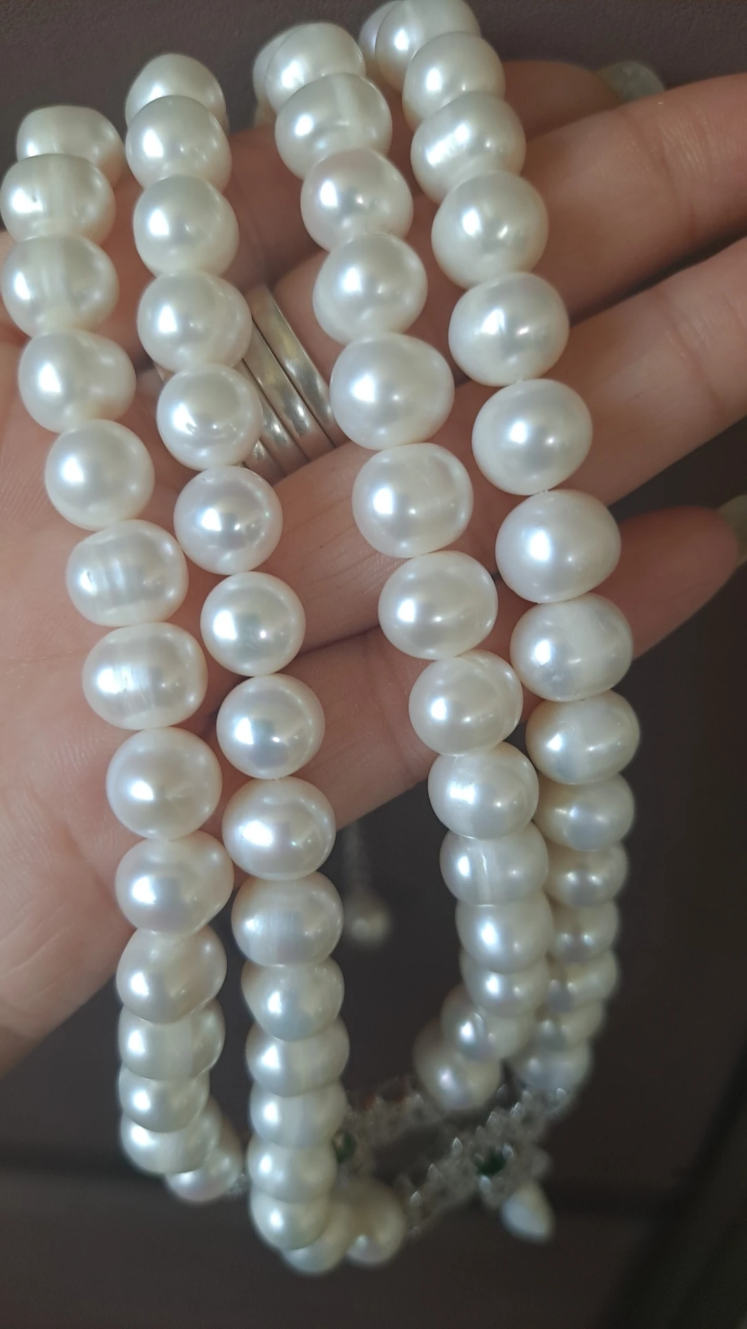 

Natural necklace AAA9-10mm South Sea pearl collarbone necklace 925s long 43+7cm