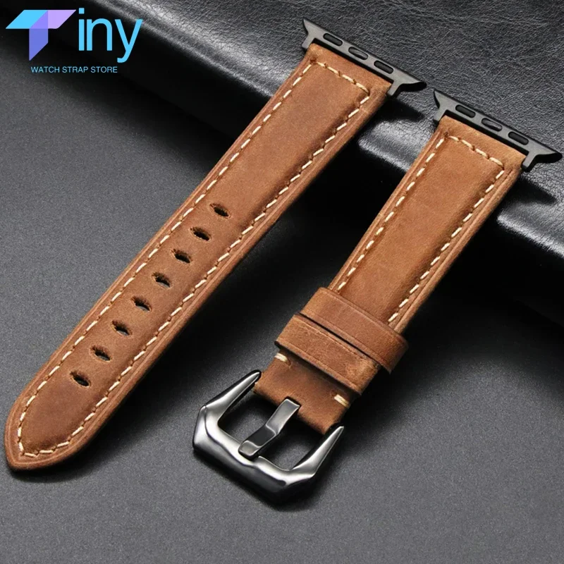 Leather Strap for Apple Watch Ultra 2 Band 49mm 45mm 41mm 44mm 40mm 42mm 38 Fashion Bracelet Iwatch Series 9 8 7 6 5 4 SE Correa