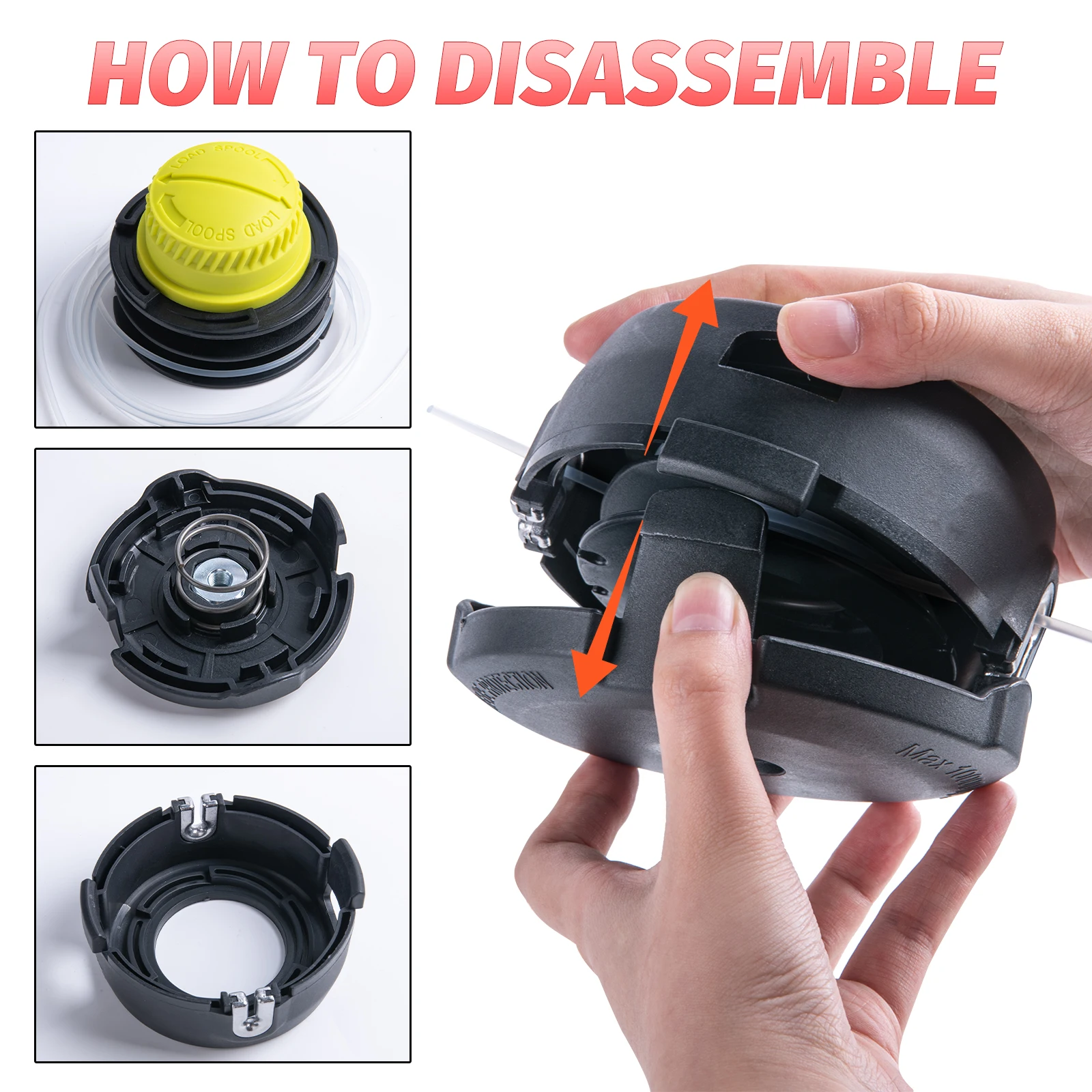 

Universal Bump Feed Trimmer Head 13*13*8cm for Most Straight Shaft Gas Grass Trimmer Weed Eater Replacement Spool