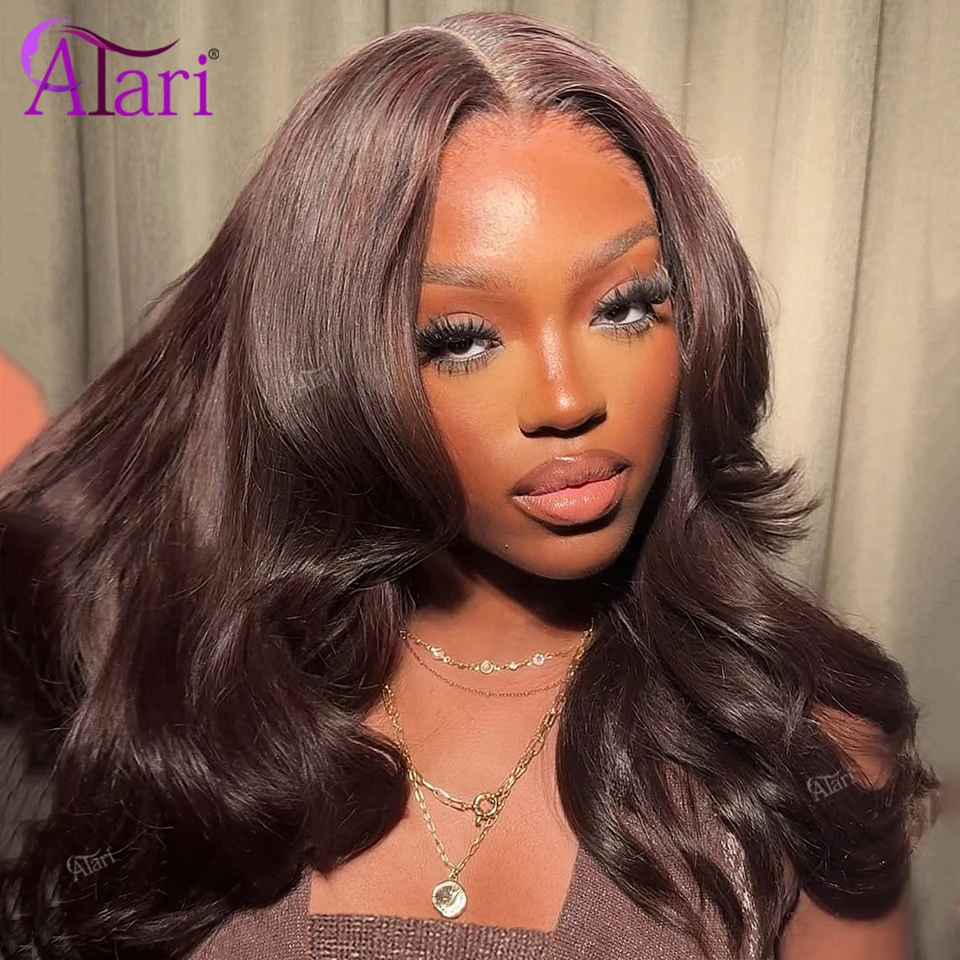 

Transparent 5x5 Closure Ebony Brown Body Wave Wig Dark Brown Color 13x4 13x6 Lace Frontal Pre Plucked Human Hair Wigs for Women