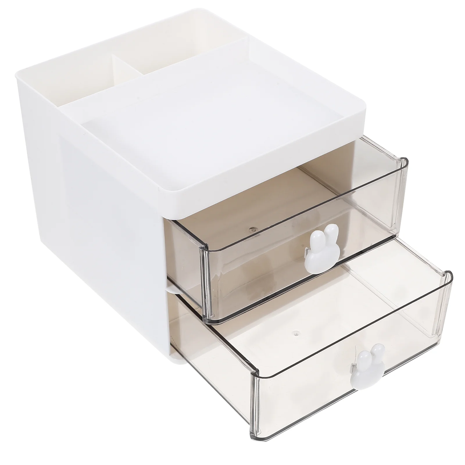 Lade-type pennenhouder Bureau Diversen Opbergrek Briefpapier Desktop Box (wit) Plastic organizer Multifunctionele behuizing