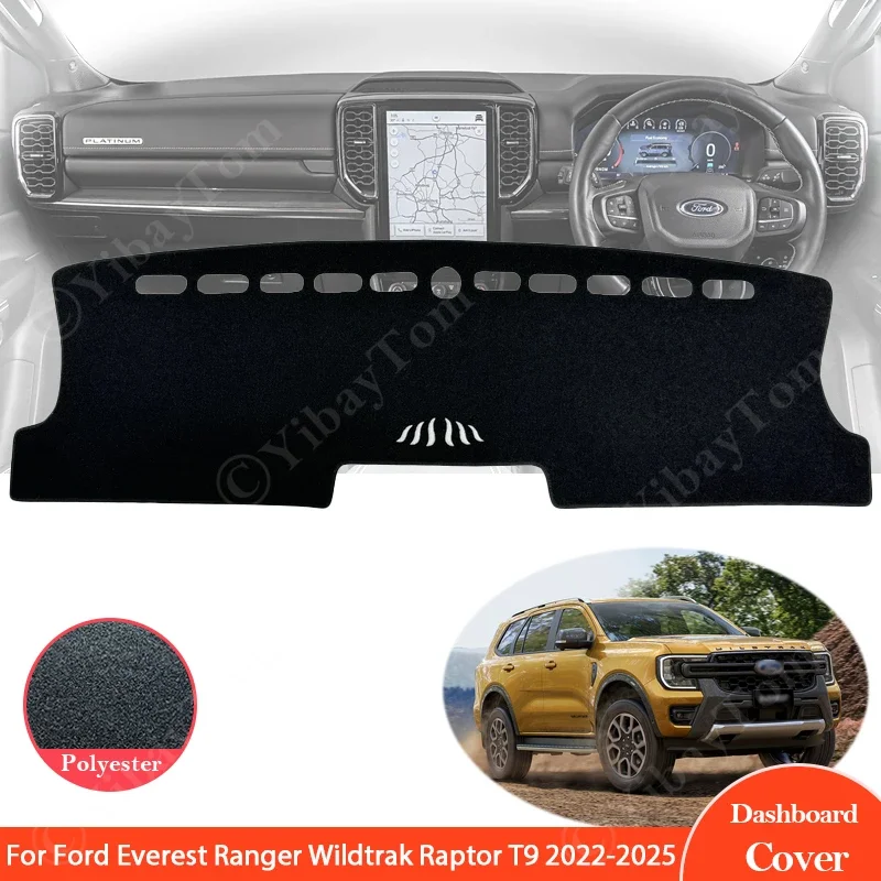 

Car Anti-Slip Mat Dashboard Cover Pad Sunshade Dashmat Protect Carpet Dash For Ford Everest Ranger Wildtrak Raptor T9 2022 -2025