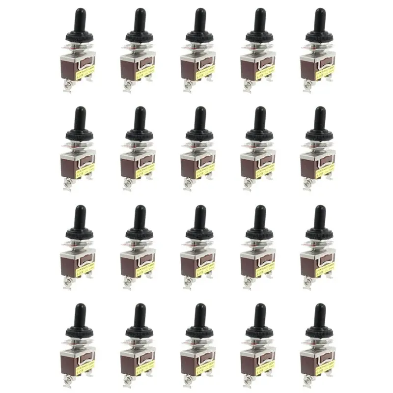 20X AC 250V 15A Momentary SPDT Toggle Switch With Waterproof Boot