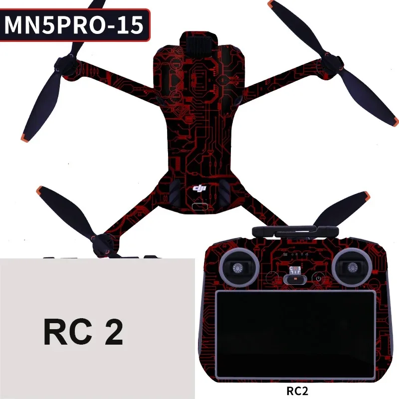 Kit De Pegatinas Decorativas Impermeables Para DJI Mini 5 Pro – Compatible Con Control Remoto RC-N3, RC2 Y Baterías, Fácil Instalación