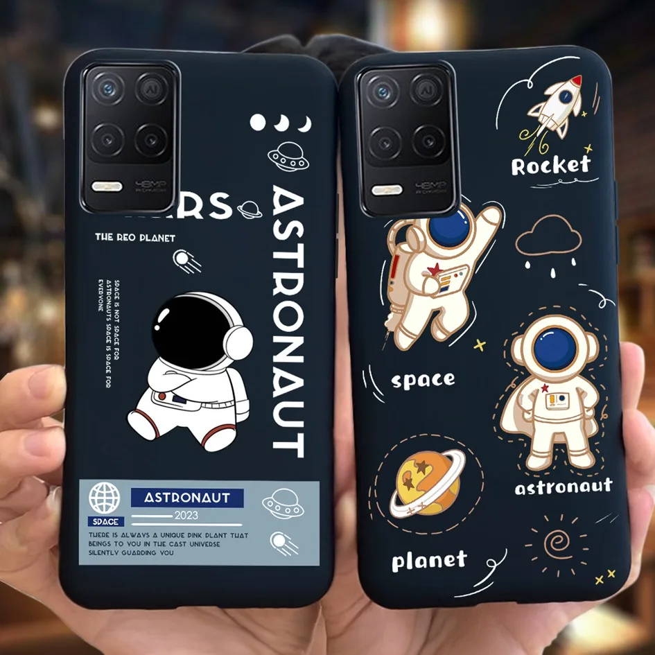 For Realme 8 5G Case Realme 8 Pro Cute Astronaut Cover Slim TPU Soft Silicone Phone Case For Realme 8 8i 4G Realme8 RMX3085 Capa