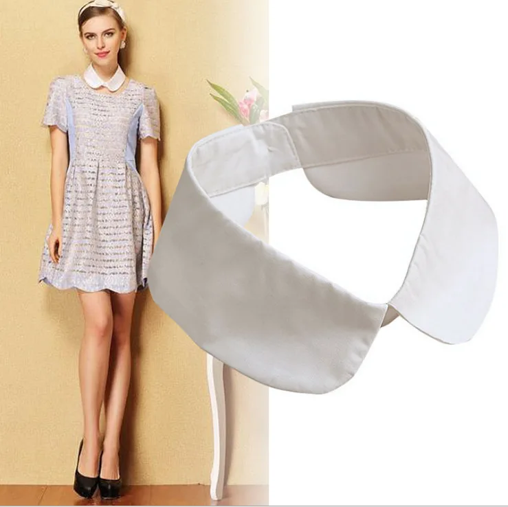 Women's Single Piece Solid Color Lace Fake Sweater Dress with Simple Collar Elegant Spring Autumn Fashion Top