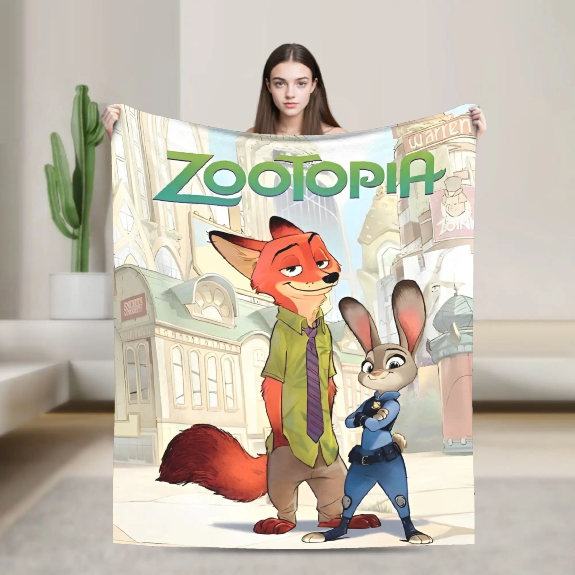 

Плюшевые одеяла Zootopias, потрясающие пледы для домашнего отеля, дивана 150*125 см, покрывало,