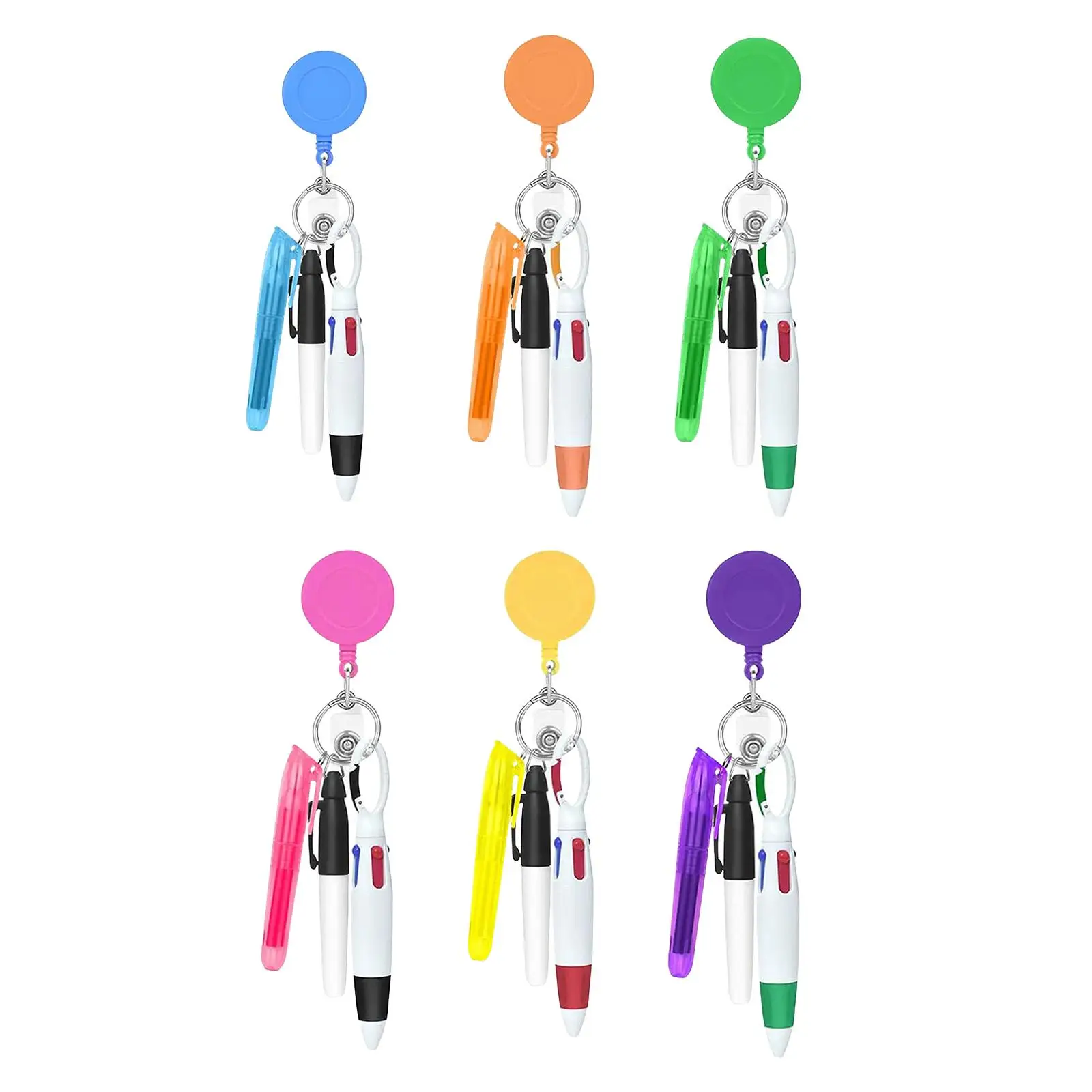 Nurse Retractable Badge Reel Holder with Buckle Keychain Fine Pointed Portable Compact Nurse Shuttle Pen Nurse Pen Ballpoint Pen