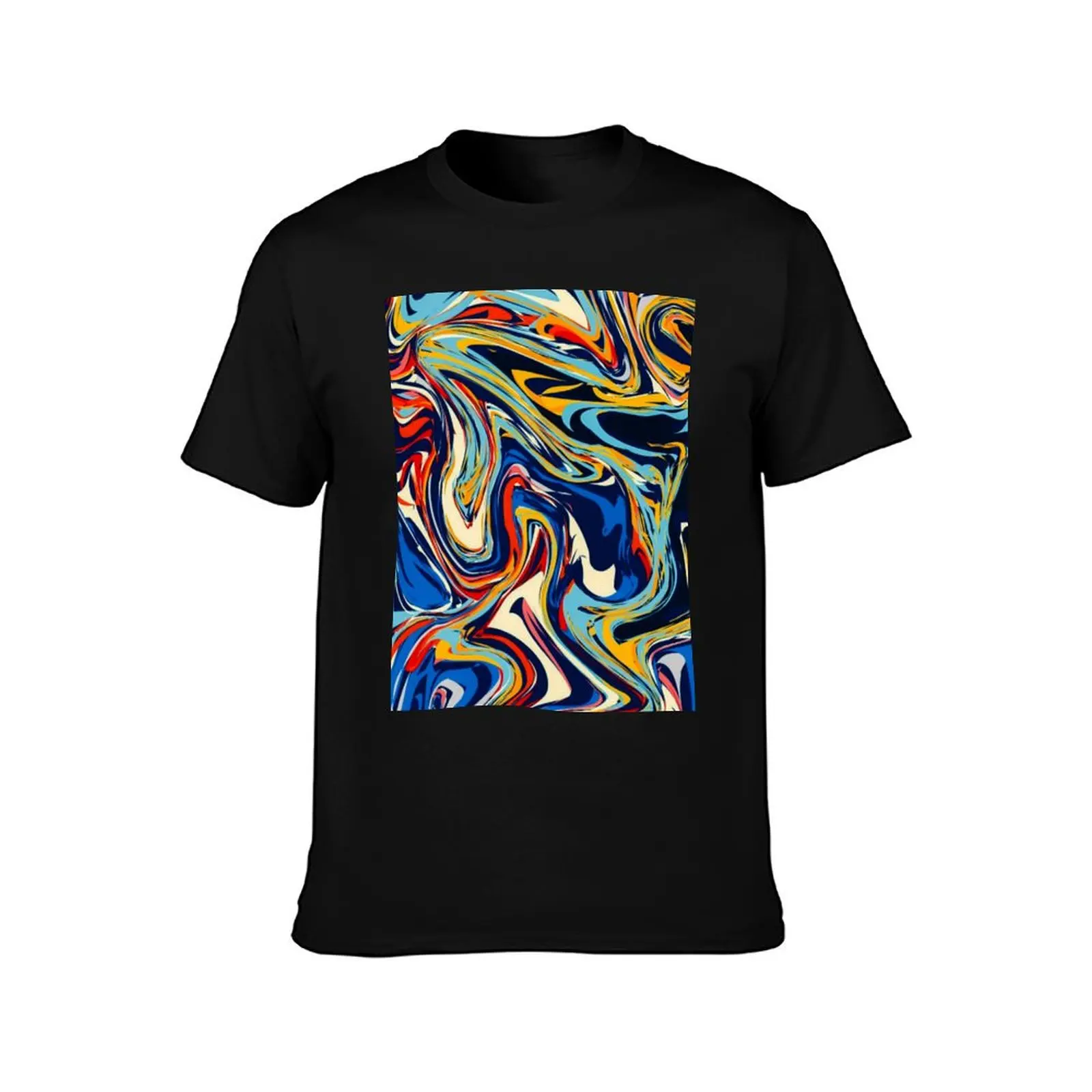 psychedelic liquid paint T-Shirt Plus Size Solid Color T-Shirt