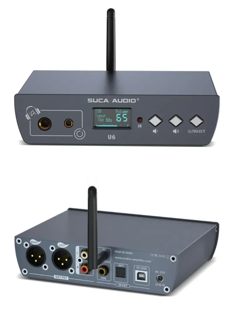 Remote Control Coaxial Optical XLR Balanced Single End DSD512 ES9038 DAC Audio Decoder CSR8675 Bluetooth 5.0 Earphone Amplifier