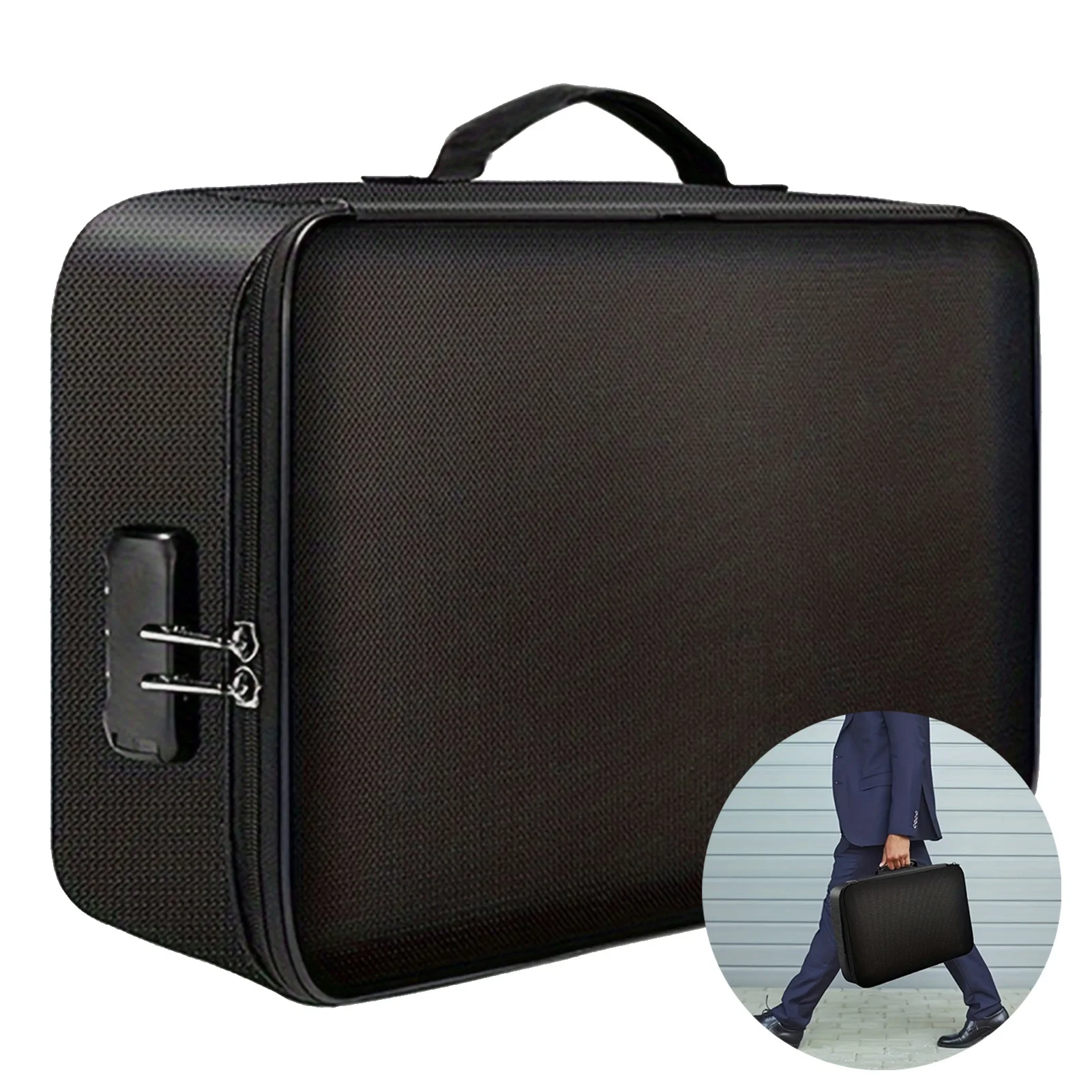 

Сумка для документов с кодовым замком, вместительный запираемый органайзер для файлов, подходит для наличных, паспортов, карт