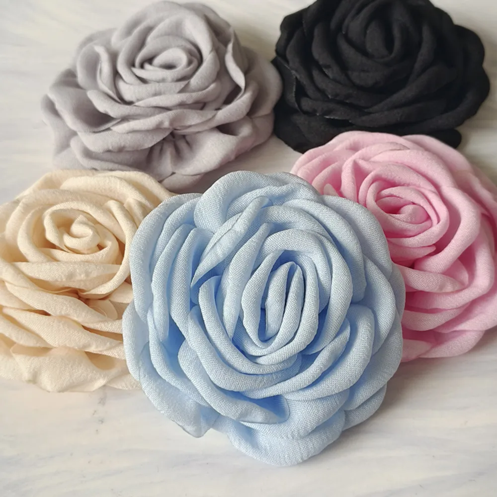 5ชิ้น9ซม. 3D แฮนด์เมดดอกกุหลาบดอกไม้จำลองสำหรับ DIY ชุดเครื่องประดับผมหมวกรองเท้าเข็มกลัดตกแต่งบ้าน