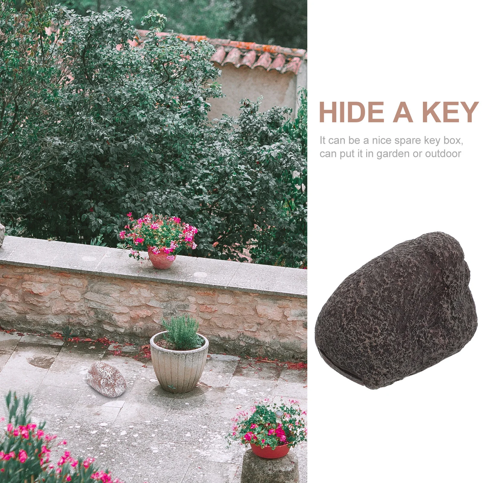 Hider Outdoor Stone Shaped Lock Box Weatherproof Resin Key Storage Container for Backyard Front Door Garden Decor