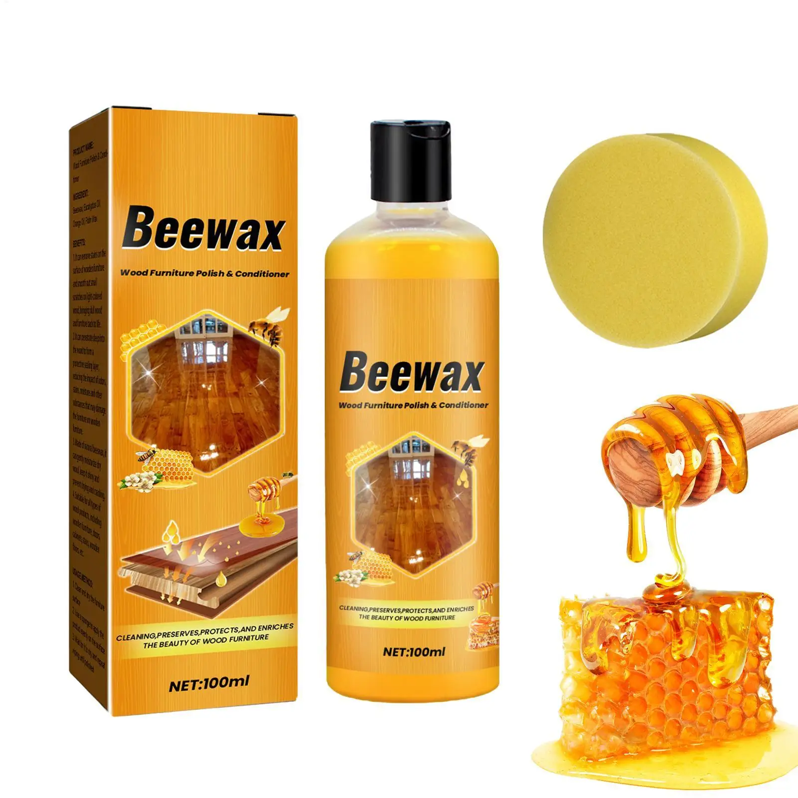 100ml  Multisurface Wood Shine Cleaner Bees Waxing Furniture Shine Agent Furniture Spray Wood Shiner For Furniture Wood Floor