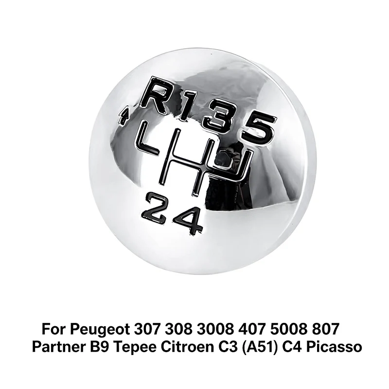 Cubierta de emblema para pomo de palanca de cambios de 5/6 velocidades para Peugeot 307 308 3008 407 5008 807 Partner B9 Tepee Citroën C3 A51 C4 Picasso