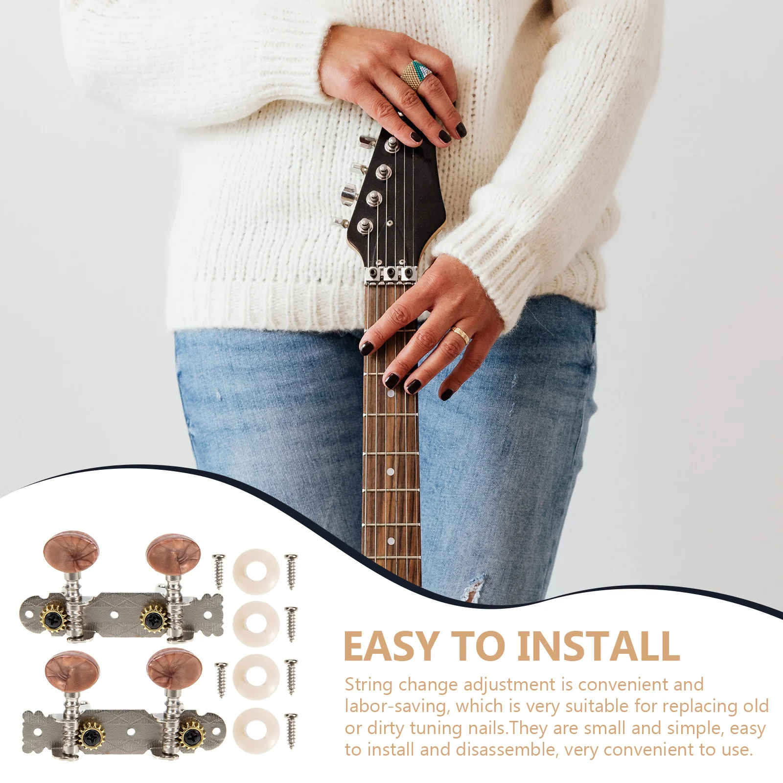 

1set 1Set Metal Ukulele Tuning Pegs Durable Replacement Accessories Precision Machine Heads Portable String Instrument Parts