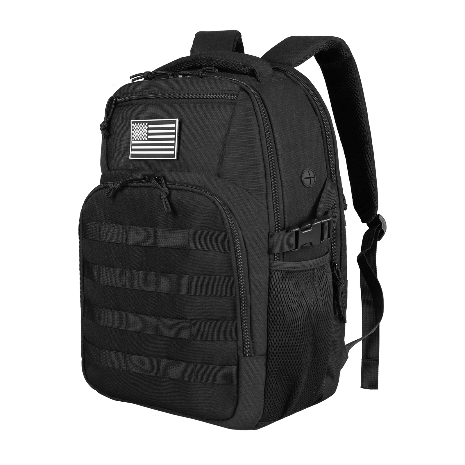 

30L Tactical College Backpacks15'' Travel Laptop Backpack for Men, with Water Pouches Both Sides, Carry-on Backpack for Men Wom