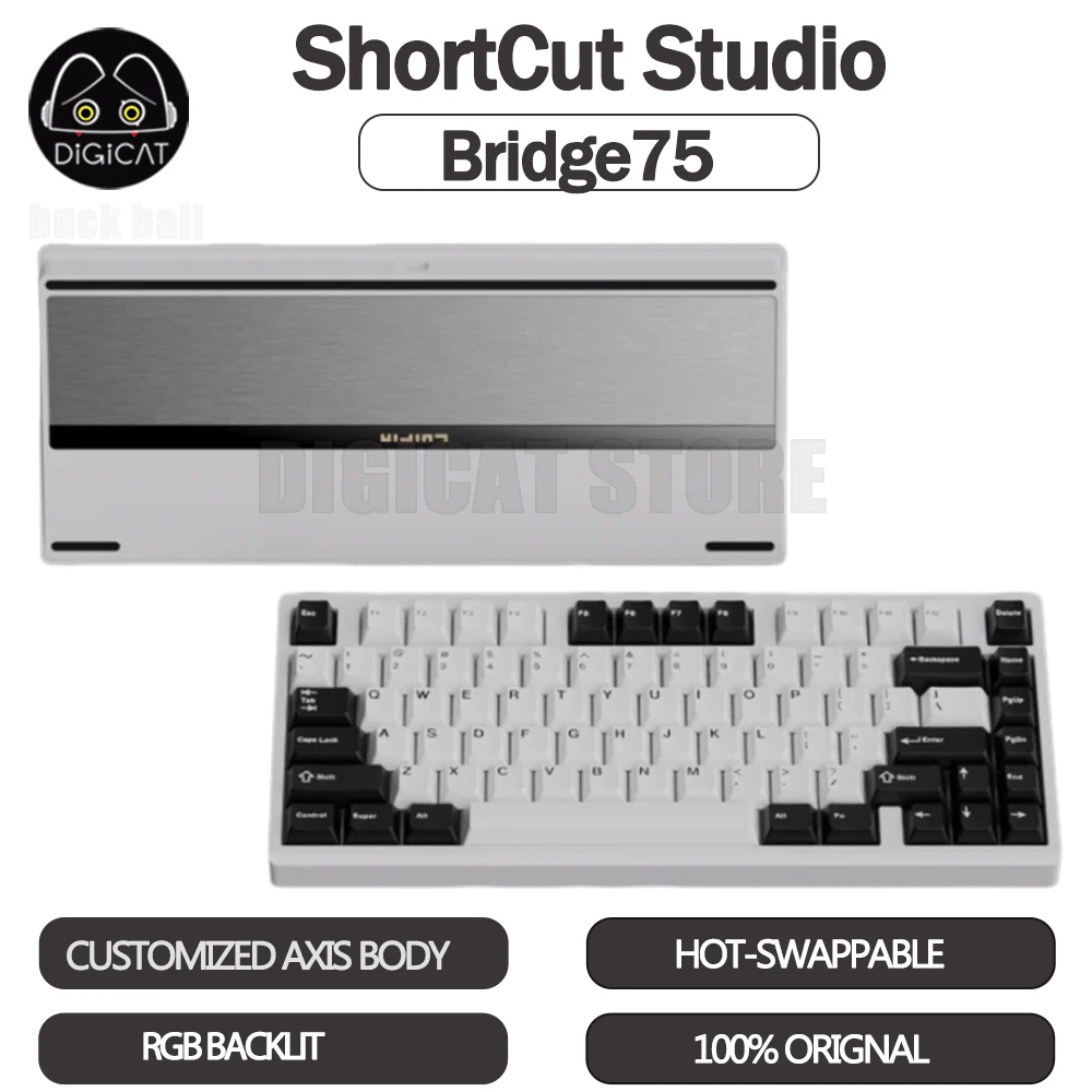 ShortCut Studio Bridge75 Mechanical Keyboard 3mode USB/2.4G/Bluetooth Wireless Keyboard Rgb Custom Aluminium Gamer Keyboard Gift