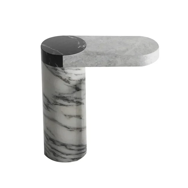 

Italian natural marble edge few designer light luxury high-end living room sofa side tableQQQ