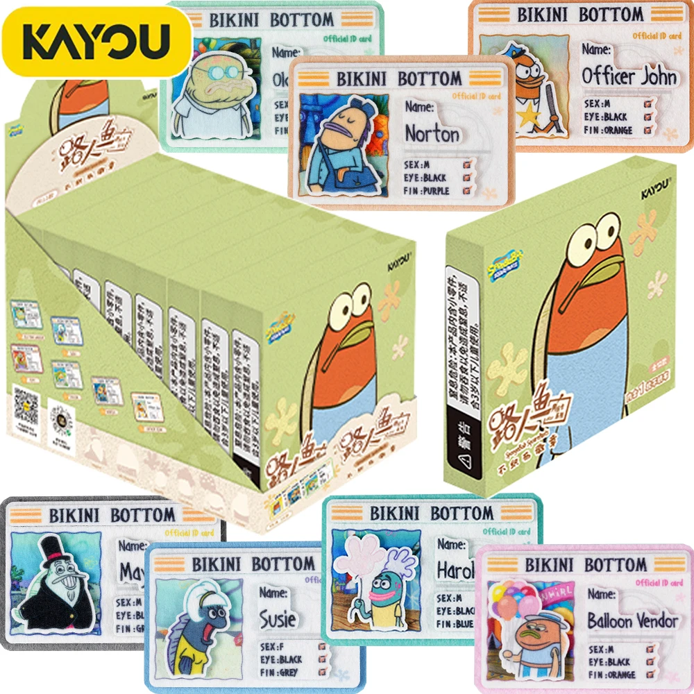 

Original Kayou SpongeBob SquarePants ID Card Series Non-woven Fabric Badge Exquisite Creative Animation Peripherals Pendant Gift