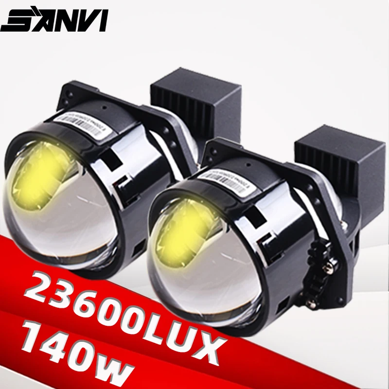 

SANVI 3'' Bi LED Lense Car Headlights Auto Projector Driving Light with Angel Eyes Halo White Yellow DRL for Hella 3R G5 Upgrade