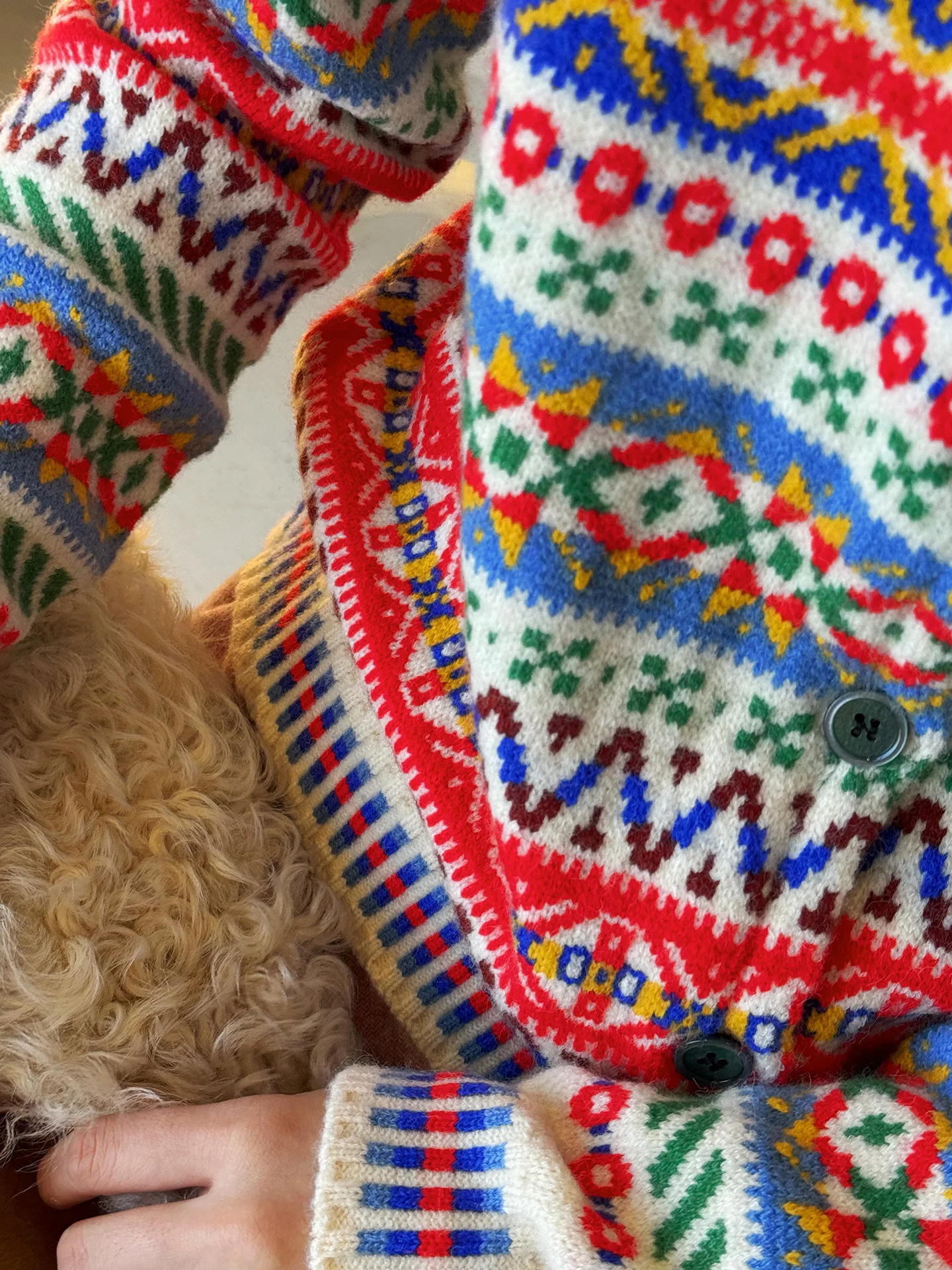 الربيع الرجعية العرقية نمط كتلة اللون الجاكار محبوك الصوف سترة مريحة الدافئة للنساء