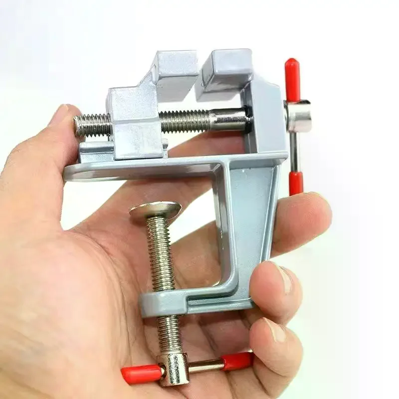 Small Jewelers Hobby Clamp On Table Flat Pliers Tool Vice Bench Vise Muliti-Funcational 3.5&quot Aluminum Miniature