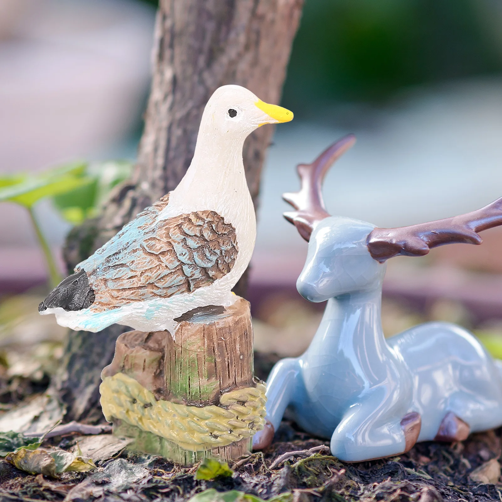 

4 Pcs Mini Seagull Decorative Figurines Realistic Resin Craft Kids Gifts Home Desk Shelf Garden DIY Photo Props nament