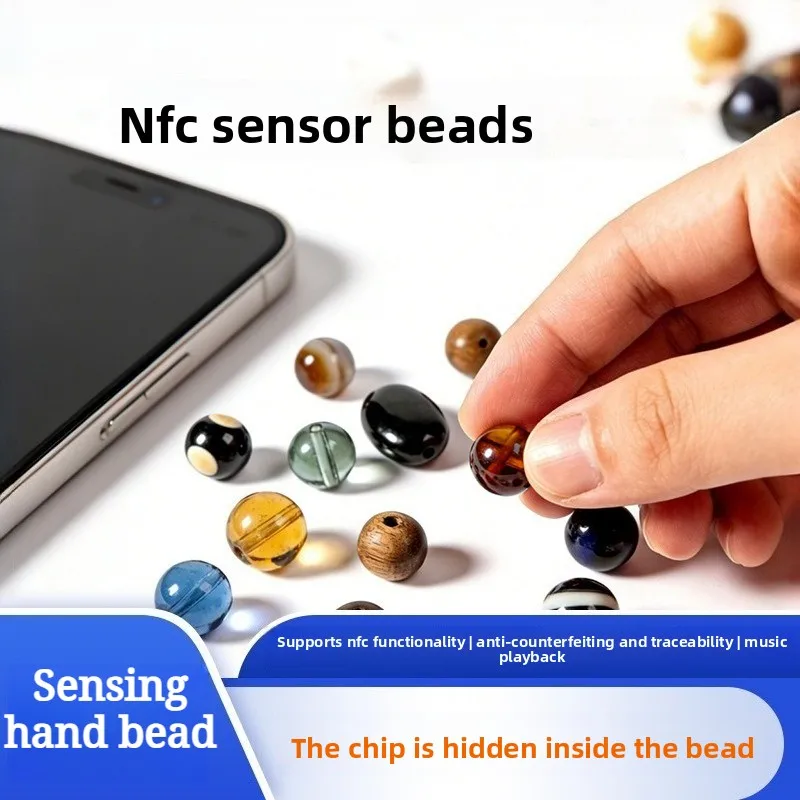 DIY Semi-finished NFC Smart Beads, Crystal Loose Beads with Induction Chip, Wearable Bracelet Making Accessories