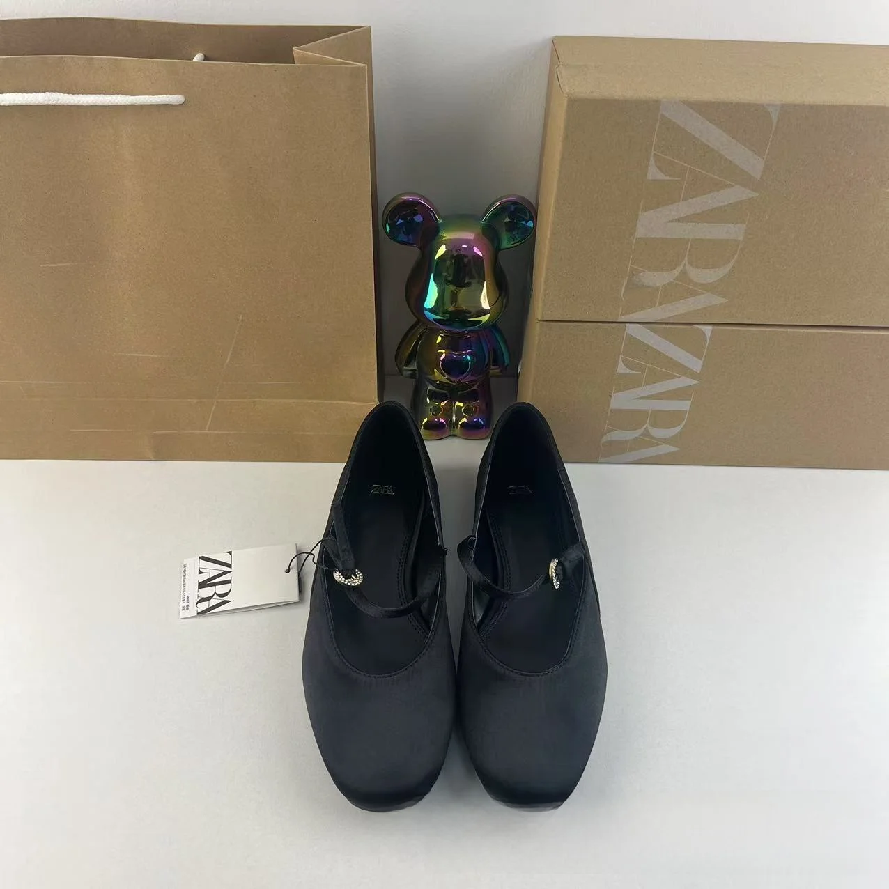 ZAR primavera nuevos zapatos planos de Ballet para mujer textura satinada Mary Jane zapatos individuales de corte bajo cómodos suela de goma con punta redonda