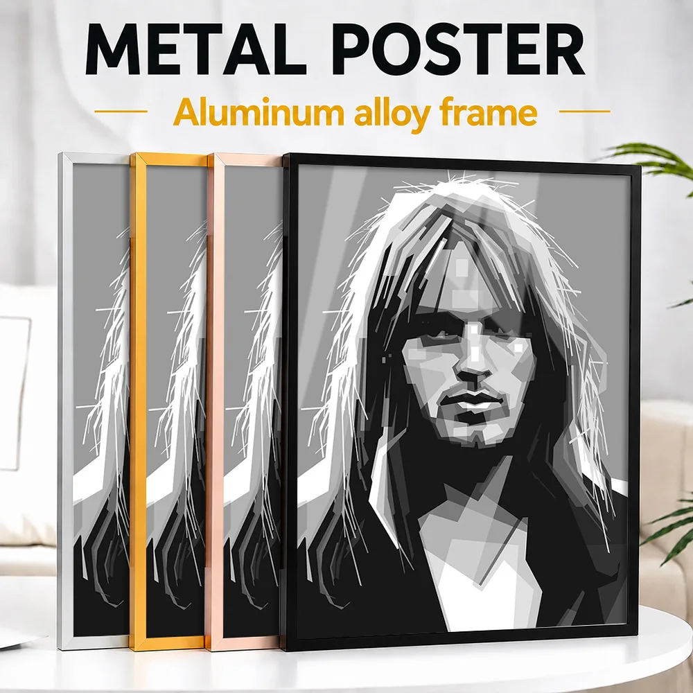Iggy Pop Monochrome Portrait Framed Metal Print Customized Recording Tribute Wall Art For Vinyl Collectors Decorating Music Room