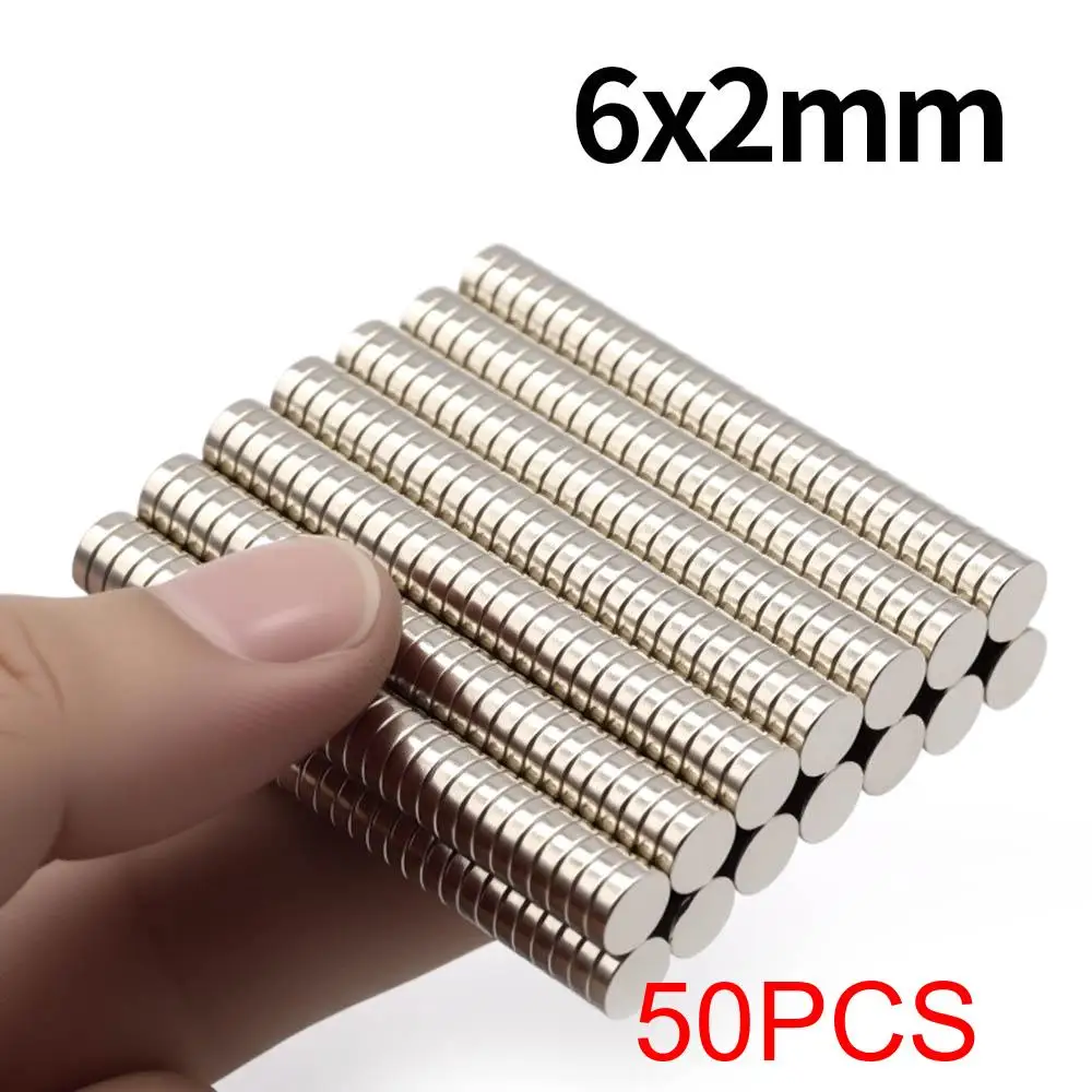 6x2mm supersterke neodymiummagneet N35 NdfeB permanente magnetische imanes ronde krachtige magneten koelkastmagneet